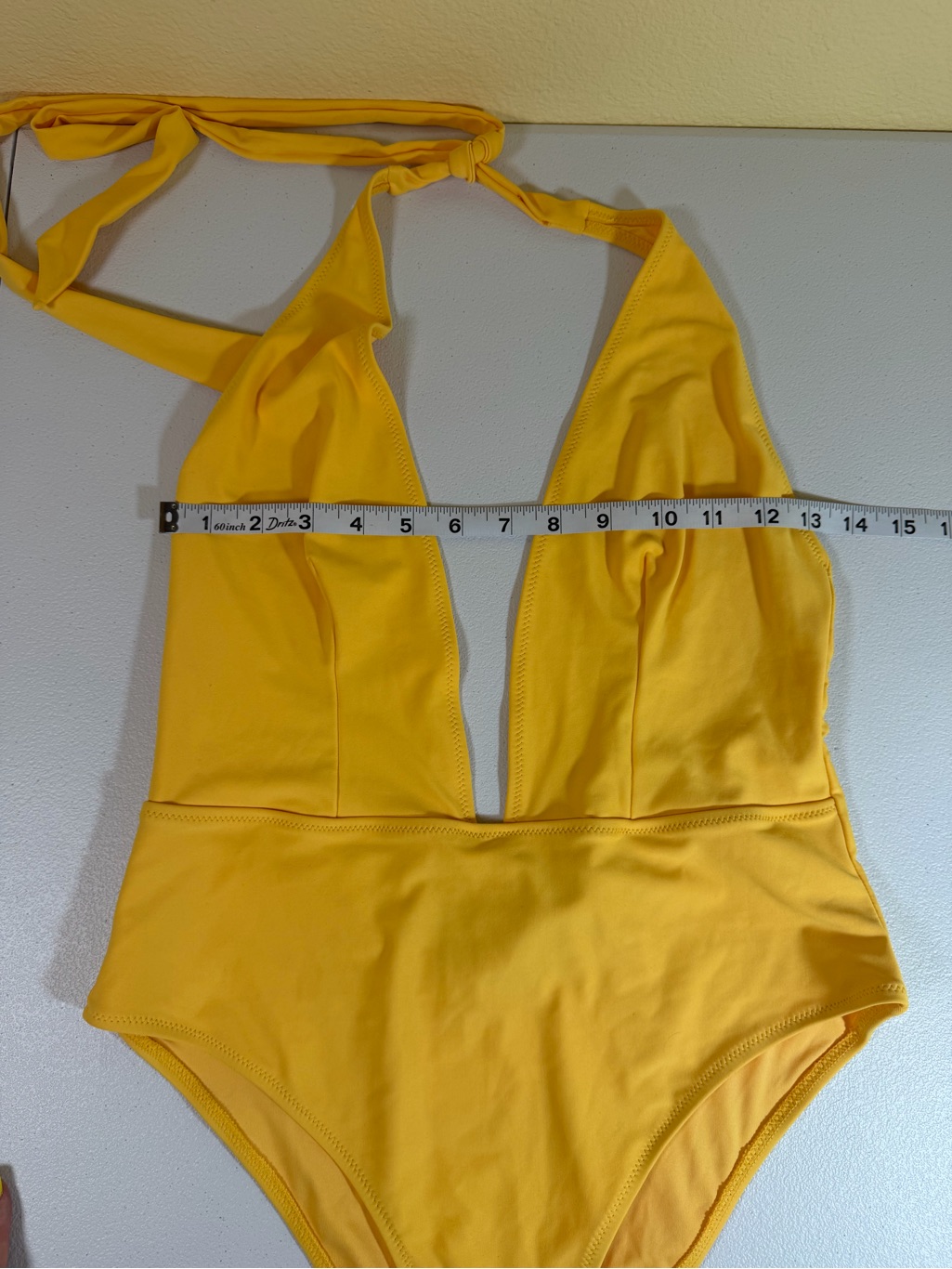 Kendall + Kylie Yellow Plunge One Piece Swimsuit Nwt Size Large — image 3 of 8